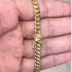 14k Heavy Gold Chain Vermeil 925 Miami 
